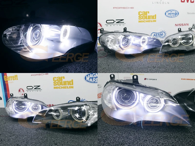 Фото Для BMW X5 E70 2007 2008 2009 2010 2011 2012 2013 DRL Отличный ультра-яркий комплект светодиодных кольцевых фонарей COB Angel Eyes. №4