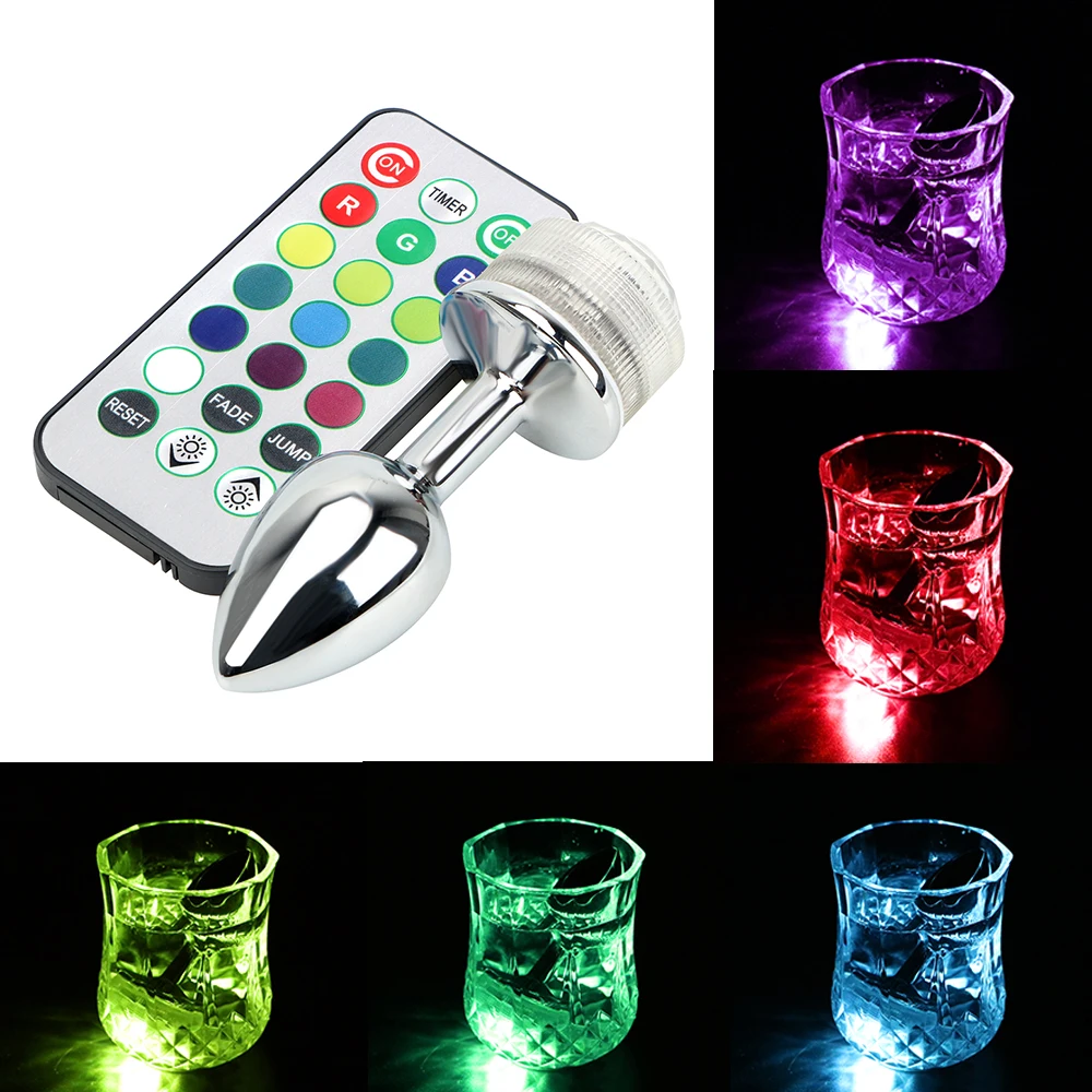 Анальная пробка из нержавеющей стали светодиодный светильник с дистанционным