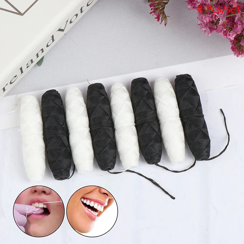 

4Roll 120M Biodegradable Dental Floss Bamboo Charcoal Flossatural Silk Oral Care