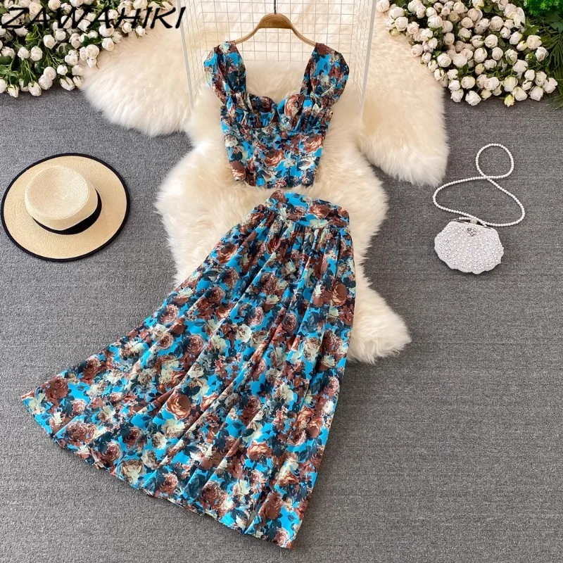 Женская Цветочная одежда Женский праздничный Топ без рукавов с оборками +