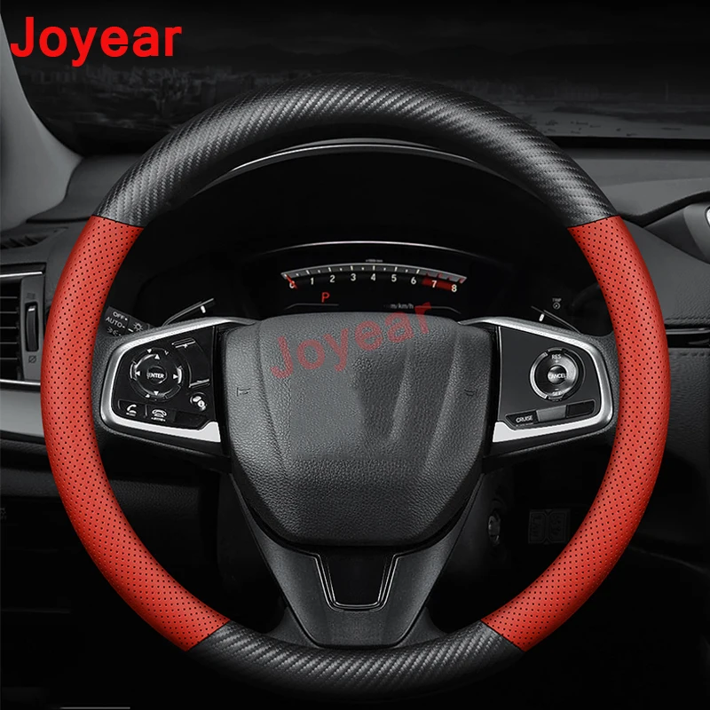 For Honda CRV XRV 2012-2022 Car Steering Wheel Cover Breathable Anti-Slip Top Layer Leather Interior Wear-resistance Accessories