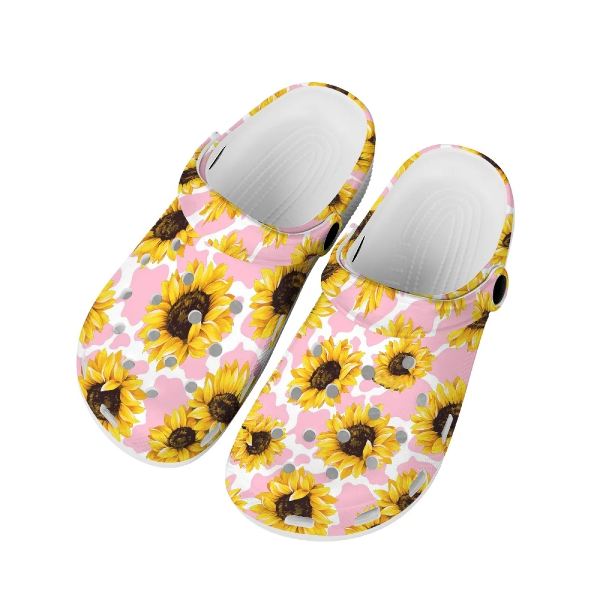 Sunflower Printed Lightweight Clogs Casual Beach Travel Comfortable Slippers New Unisex Non-Slip Flat Sandals Zapatos Mujer