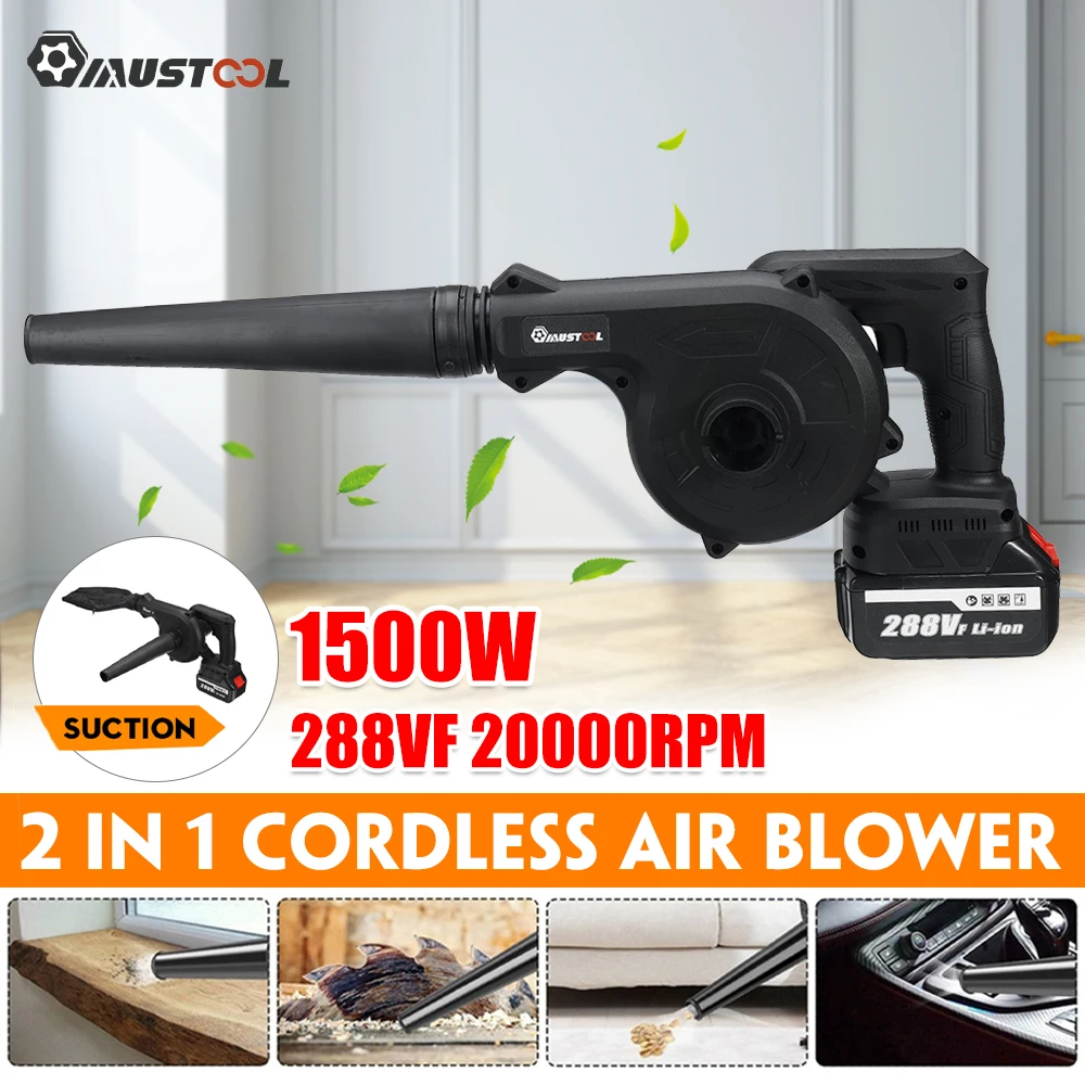 

880W 2 In 1 Cordless Electric Air Blower Vacuum Cleannig Blower Blowing & Suction Leaf Dust Collector For Makita 18V Battery
