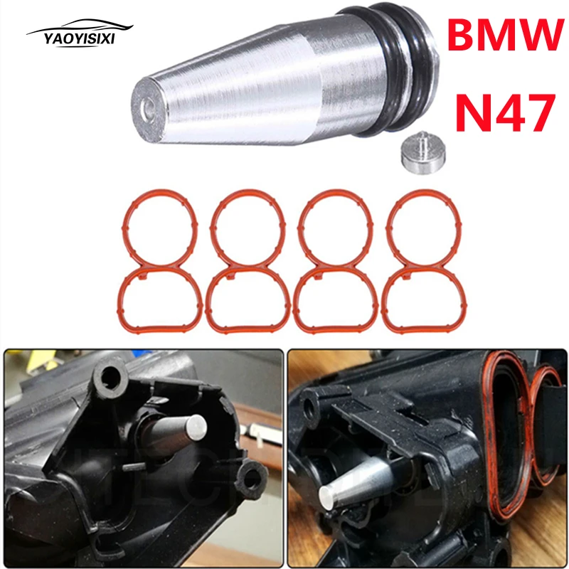 

YAOYISIXI 22 mm Diesel Intake Manifold Swirl Flap Delete Blank Removal Plug Bung w/ Gaskets For BMW N47 2.0