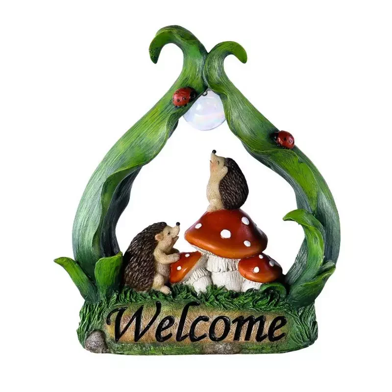 

Solar LED Landscape Light Hedgehog Mushroom Lamp Garden Statue Ornament Cartoon Animal Underground Light Patio Lawn Yard Decor