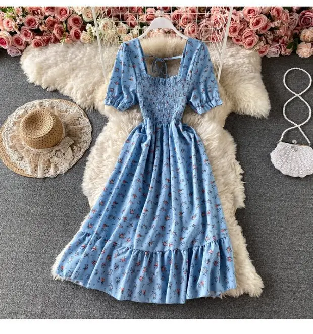 Мини-платье женские платья трапециевидной формы Vestidos с квадратным воротником и