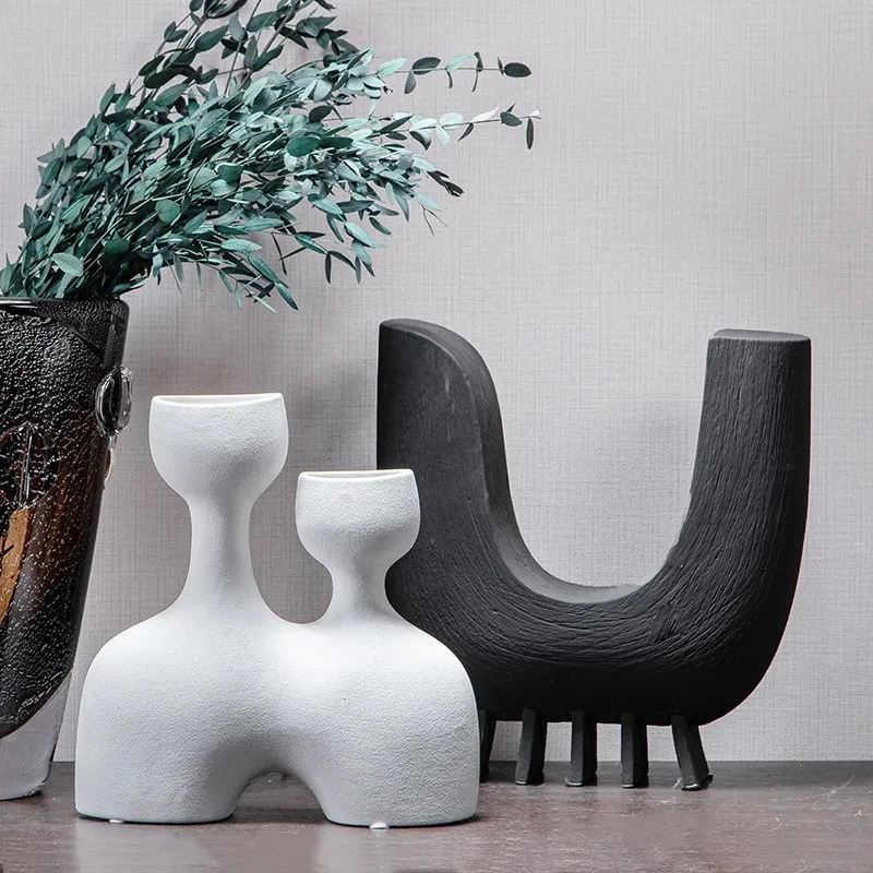 

Креативное геометрическое оформление, керамическая ваза, декоративные фигурки, U-скульптура, аксессуары для украшения комнаты