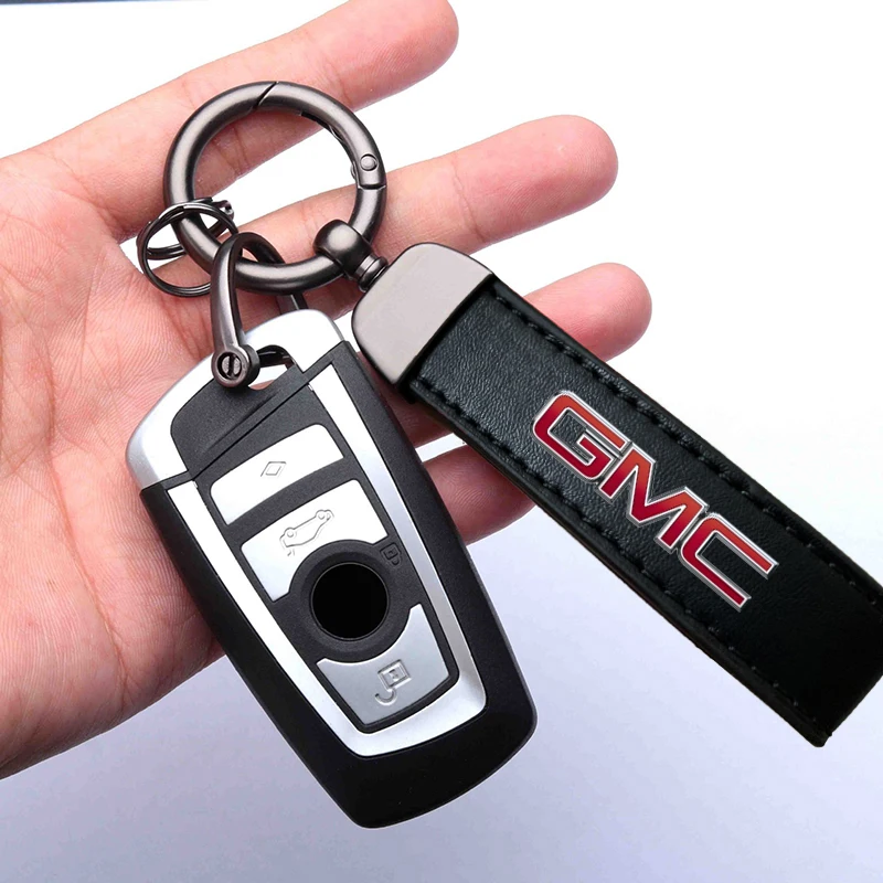 

New Genuine Leather Car Styling Key Chain Rings For GMC terrain Acadia Canyon Yukon Range 1500 Special Envoy Safari Savana Car