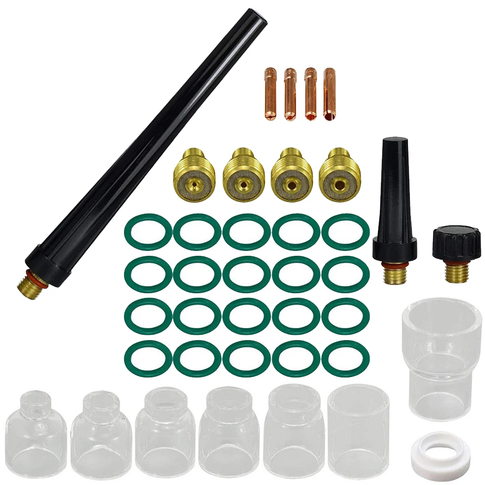 

39 Pcs TIG Gas Lens Collet Body Pyrex Cup Kit DB SR WP 9 20 25 TIG Welding Torch For Welding Equipment Soldering Supplies