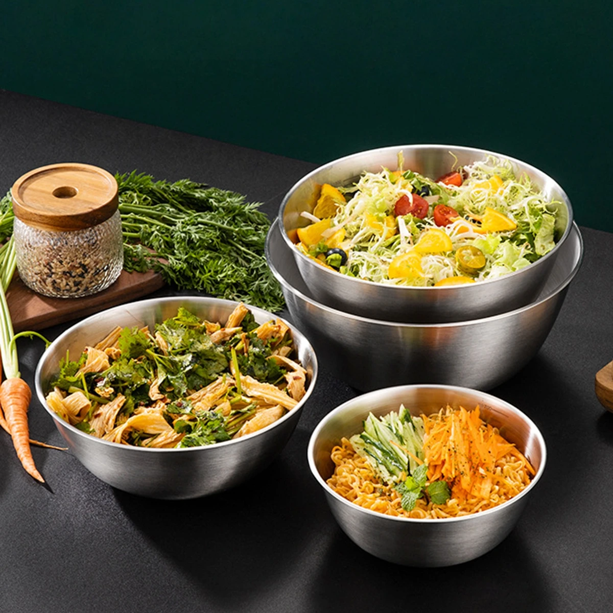 Набор мисок из нержавеющей стали 304 4 шт