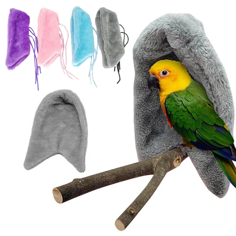 

1 Pcs Soft Plush Bird Hammock Winter Warm Bird Shawl Nest Corner Parrot Blanket Pet Hanging Tent Cage Decor Birds Nest Supplies