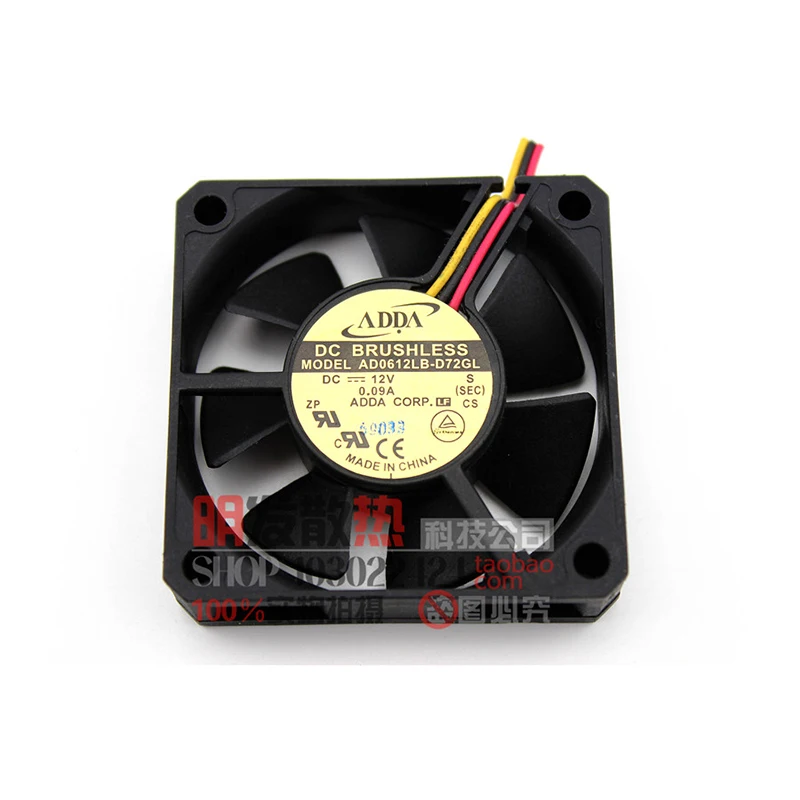 Оригинальный AD0612LB-D72GL 12V 0.09A 6CM 6015 3-проводной охлаждающий вентилятор