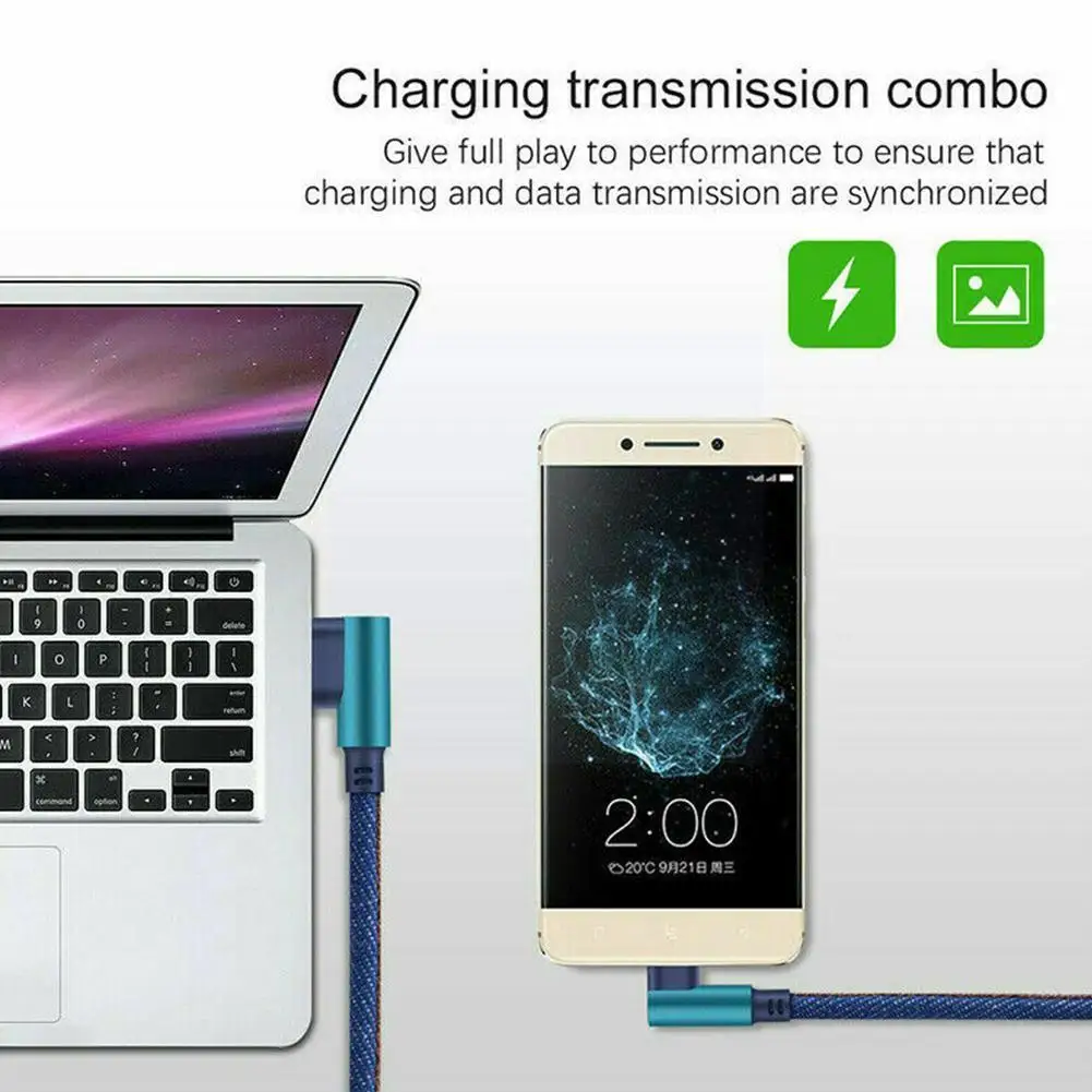 

Type C Mobile Phone Data Cable Double 90 Degree Elbow Cowboy Type-c Android Usb3.1 High-speed Transmission For Onepl L3r3