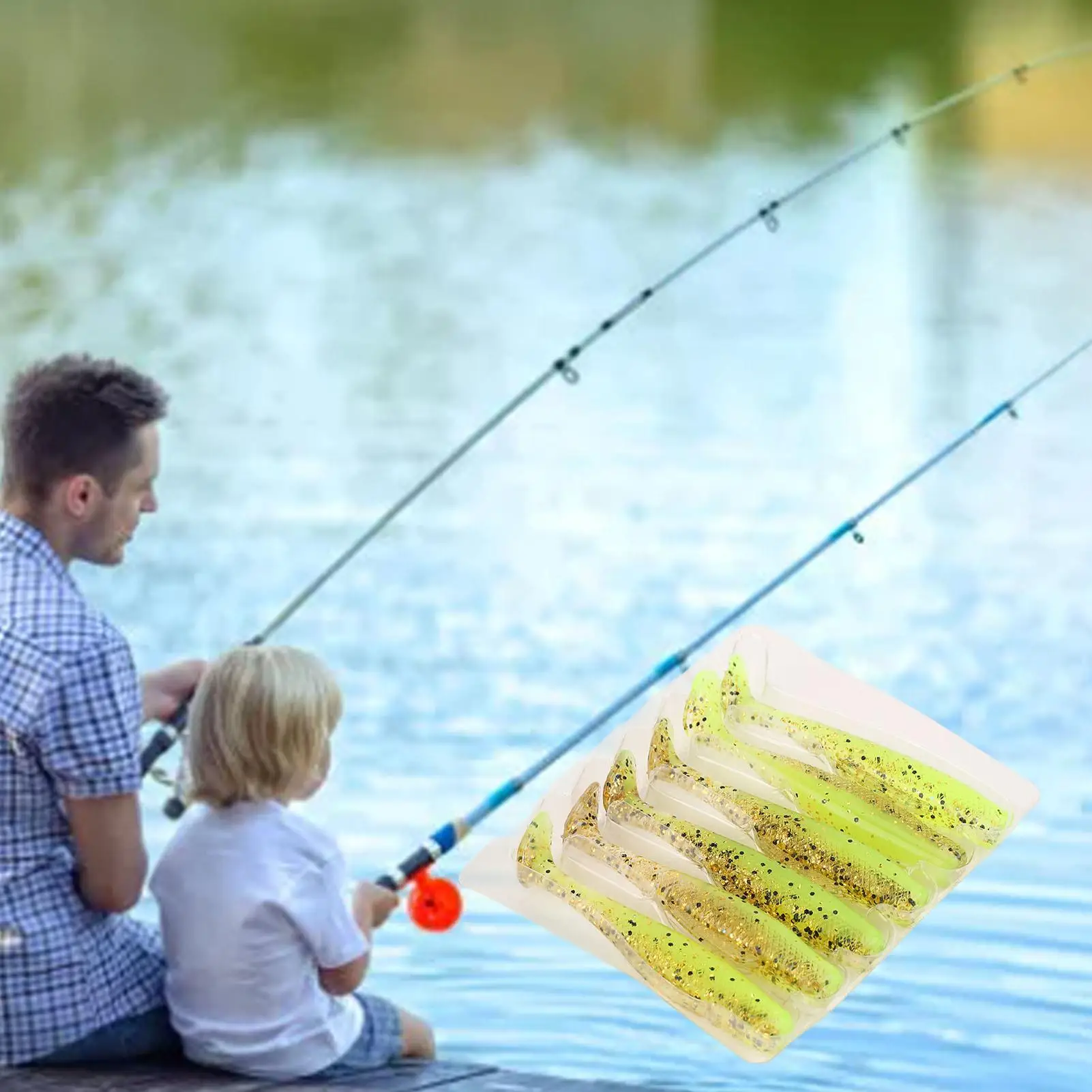 Мягкие силиконовые двухцветные рыболовные приманки 8 см 5 г — эффективная мягкая