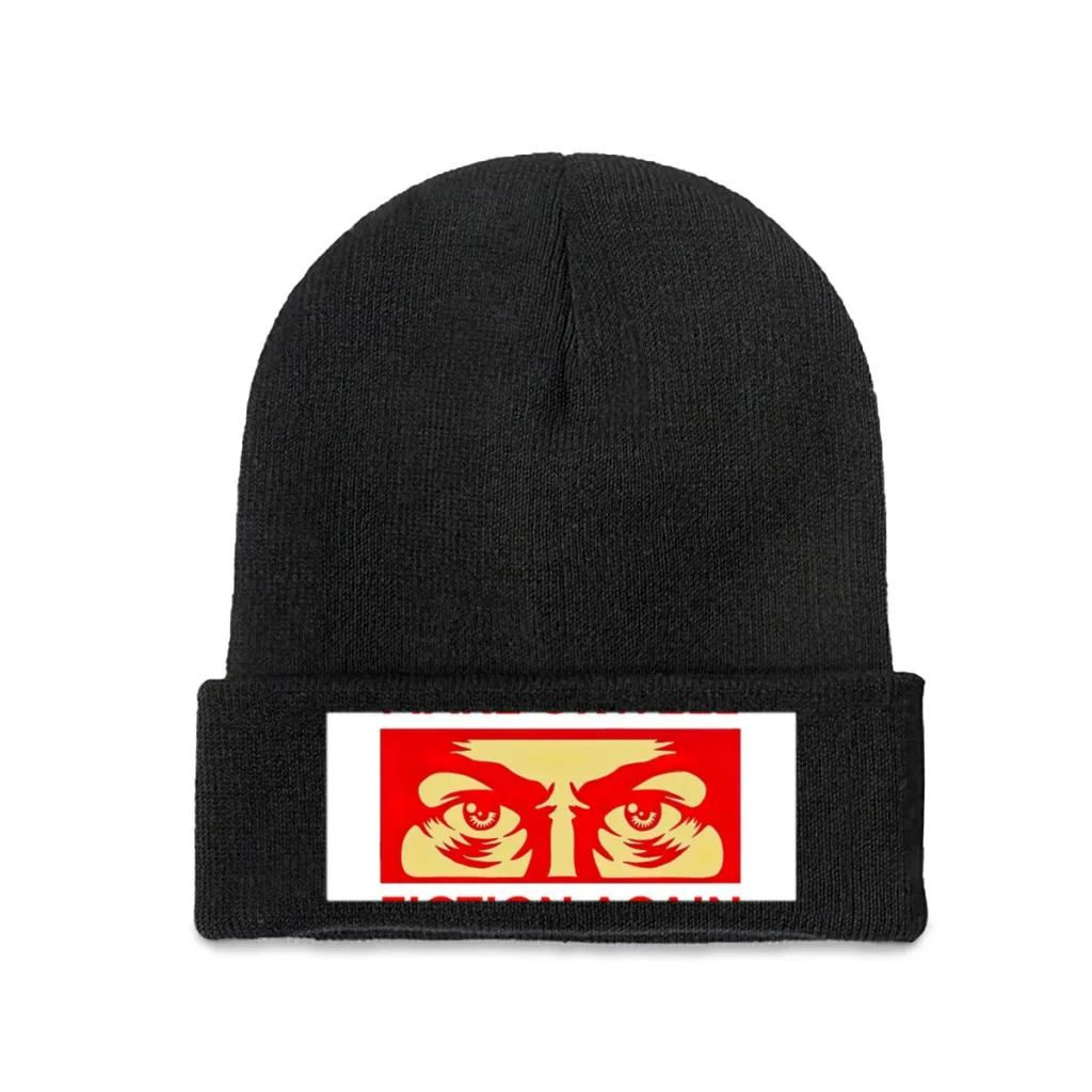 MAKE ORWELL FICTION AGAIN Knitting Hat Beanie Caps Skullies Beanies Ski Cap Soft Bonnet Hats Winter Warm