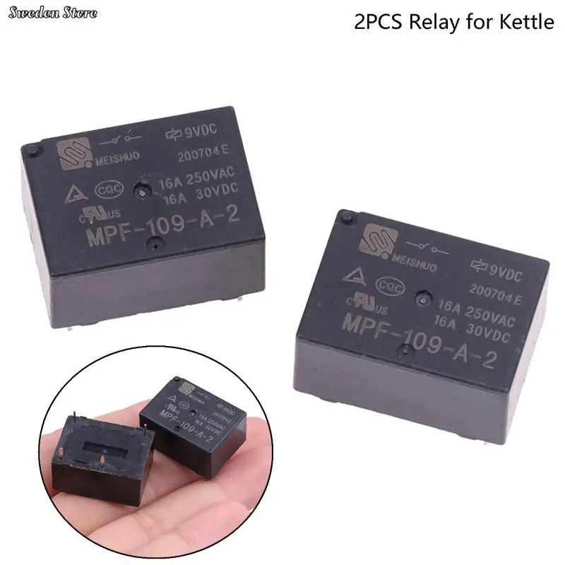 

2pc 9V Relay MPF-109-A-2 9VDC 16A 4PINS Electromagnetic Electric Kettle Relay 9VDC 16A 4 Pins