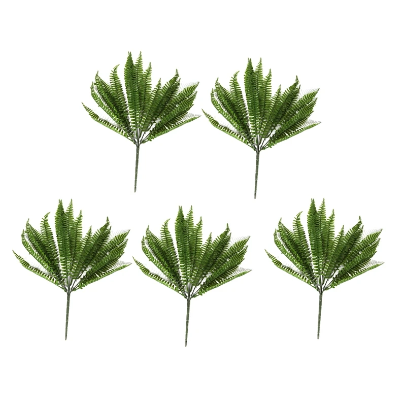 

5X 7 Branches Green Artificial Plant Floral Persian Leaf Flower Office Home Garden
