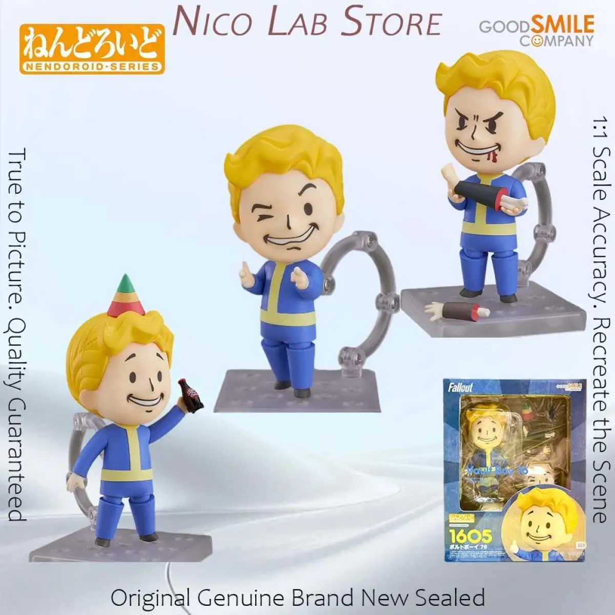 Фото В наличии: Оригинальная фигурка Good Smile Nendoroid Vault Boy 76 из аниме Fallout, коллекционная модель №1