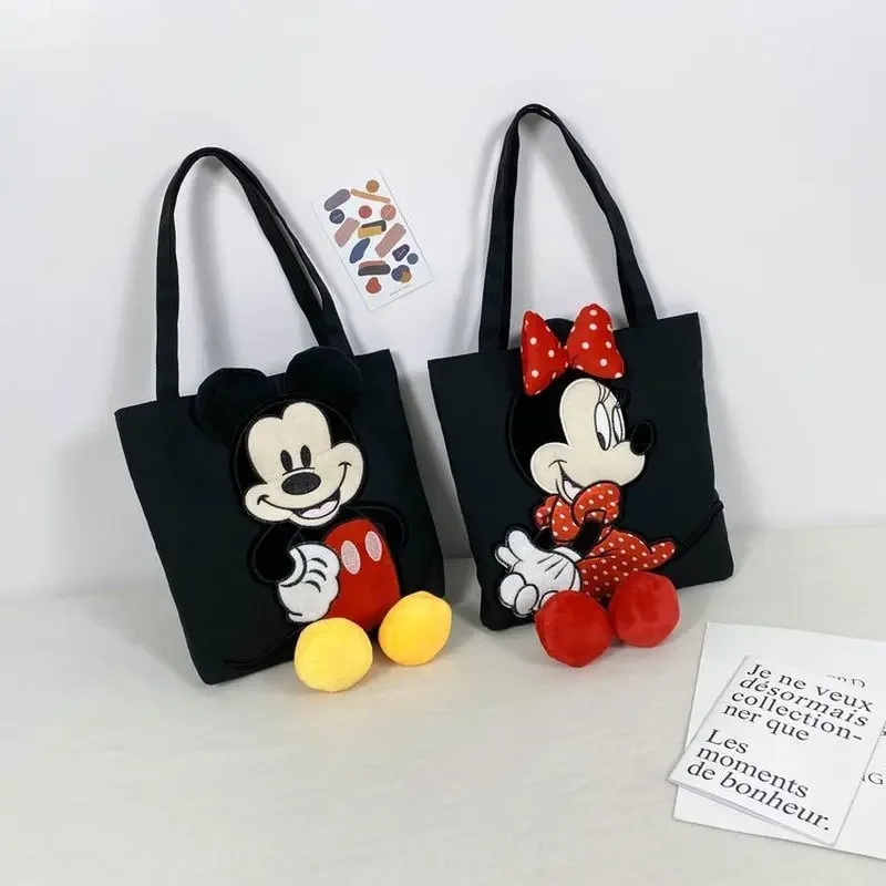 

Disney Mickey Mouse Trend Handbags Casual Style Cute Minnie Mouse Student Schoolbag Shoulderbags Cartoon Canvas Bag Girls Gift