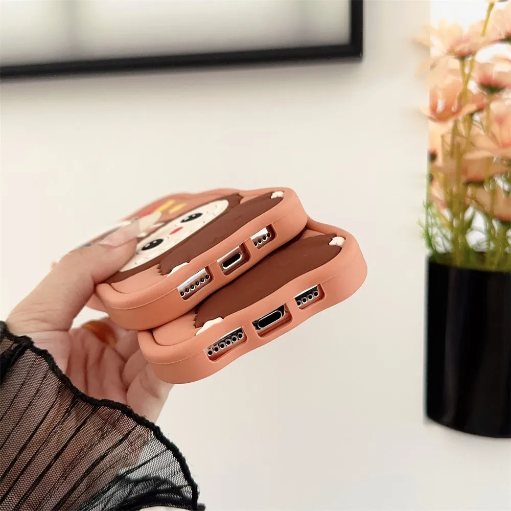 Чехол для телефона 3D Labubu iPhone 15 promax 14 13 12 Pro 11 X Xs Max 7 8 Plus 6 6s новый милый мягкий