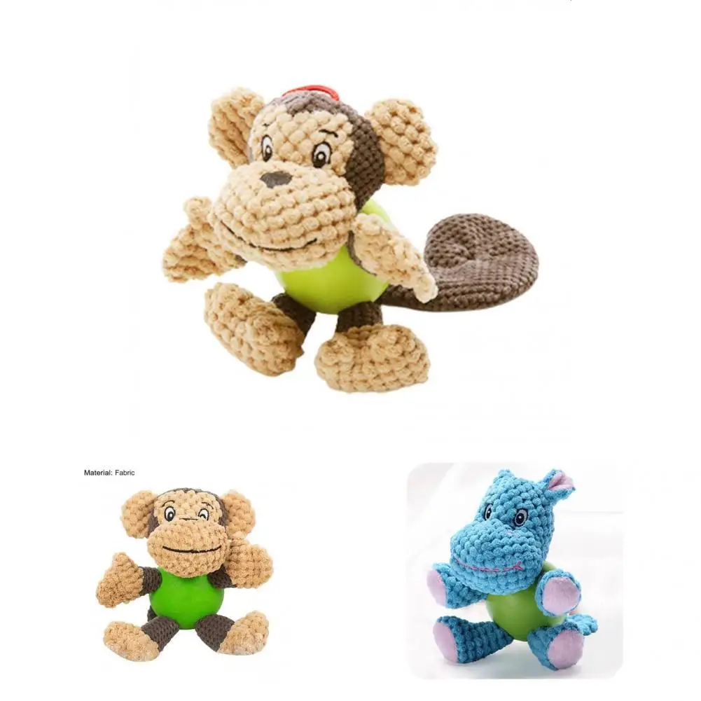 

Novel Squeaky Toy Anti-slip Safe Pet Plush Toy Lovely Animal Bite Resistant Toy