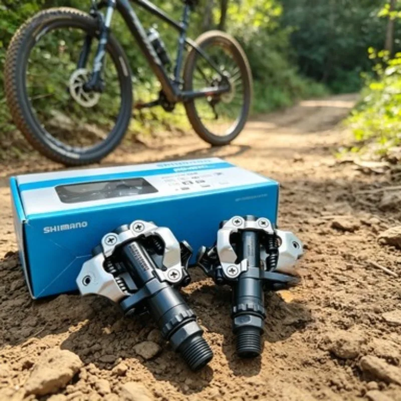 Фото Педали Shimano PD-M520/M540 для MTB с креплениями SH51 для повышенной износостойкости на бездорожье, профессиональные, с многонаправленным отсоединением, SPD №1