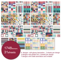 1748pcs planner stickers for diary accessories stickers notebook diy material scrapbooking stickers for notebooks stationery