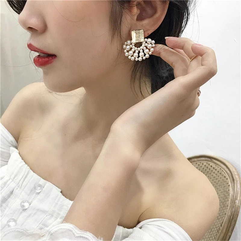 

Женские винтажные серьги-подвески с искусственным жемчугом