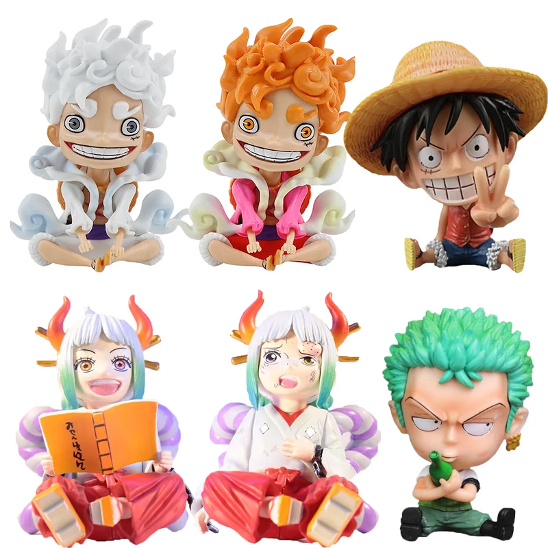 

One Piece Luffy Yamato Zoro Gear 5 Sun God Nika Anime Figure Q Ver. Sitting Position PVC Action Figurine Statue Model Doll Toys