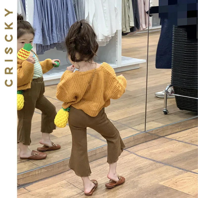 

Осень 2023, комплект одежды для маленьких девочек, вязаный жилет в полоску, кардиган, пальто, яркие детские костюмы для девочек