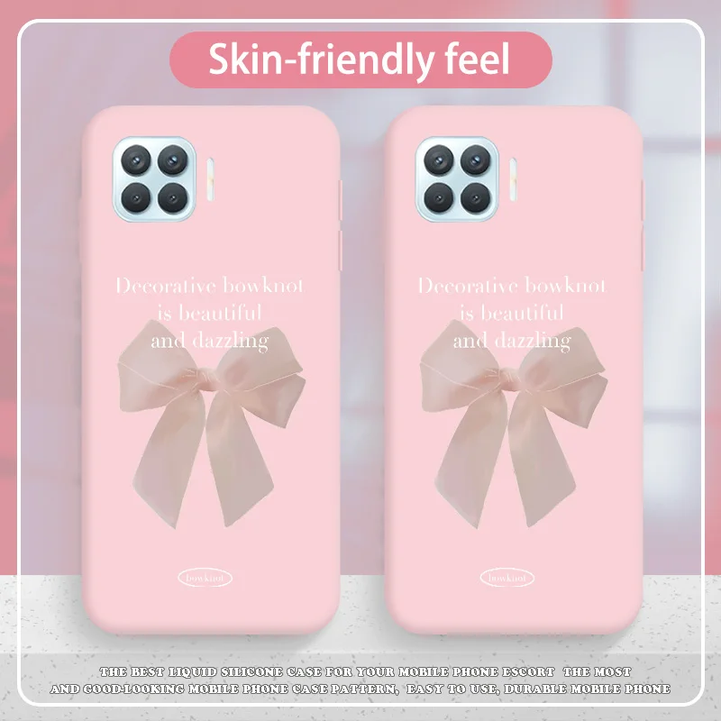 

Bowknot Case For OPPO F 3 5 7 9 11 15 17 19 Find X2 X3 Pro Plus Lite Silicone Shell Candy Colors Protection Personality F17