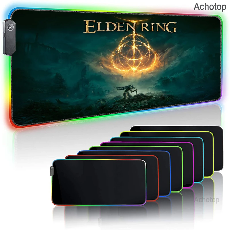 

Elden Ring Gaming Accessories Mouse Pad Computer Mousepad RGB Large Gamer Mouse Carpet Mause Pad PC Desk Mat with Backlit Table