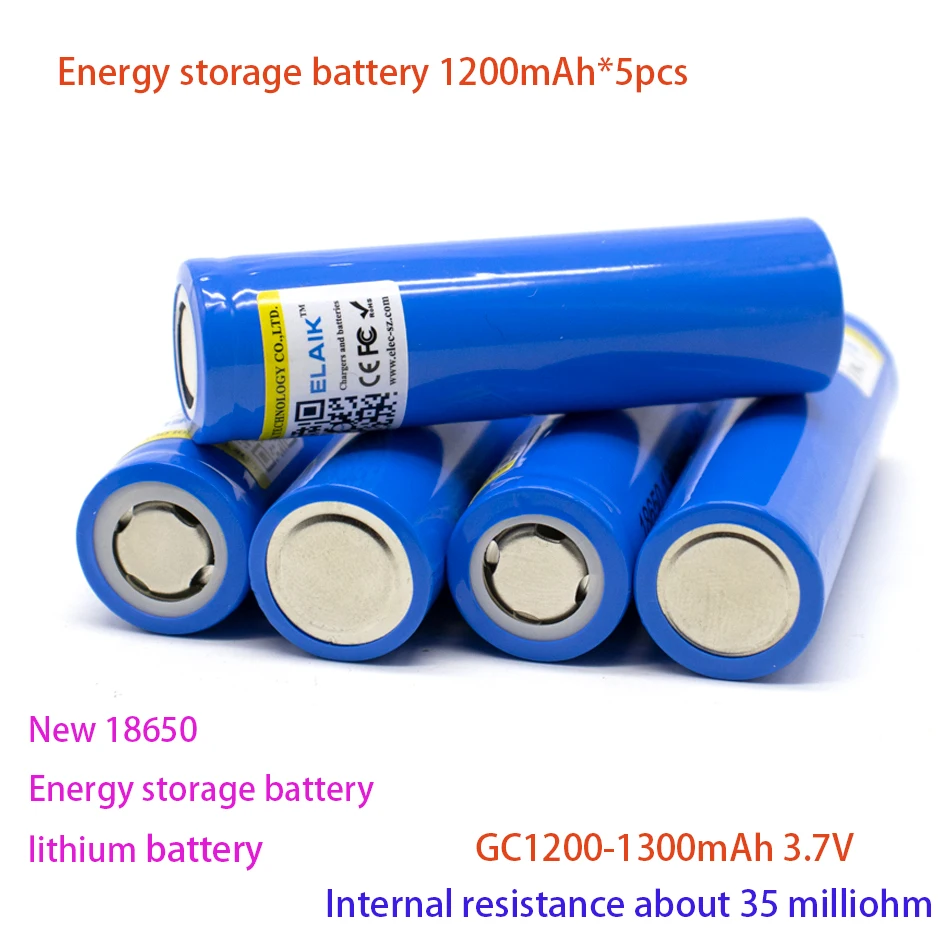 

3.7V 1200mAh*5pcs 18650 energy storage battery pack Rechargeable lithium battery performance can be applied to a wide range