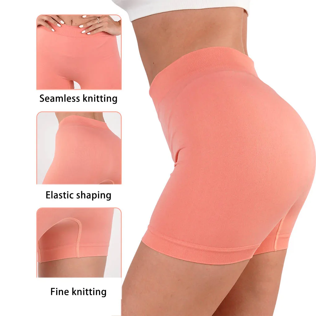 

Шорты женские с завышенной талией для йоги, спортивные короткие штаны для бега и фитнеса, дышащие брюки Chinlon, женская одежда