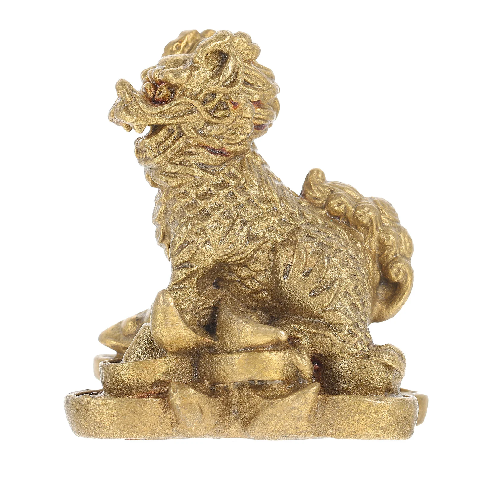 

Kylin Figurine Kirin Chinese Statue Sculpture Auspicious Copper Shui Feng Brass Qilin Wealth Craft New Gift Housewarming