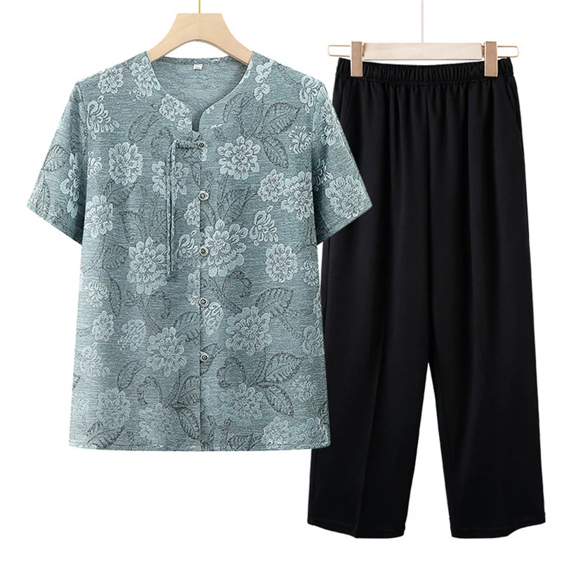 Элегантные женские комплекты новый костюм с брюками коротким рукавом летняя