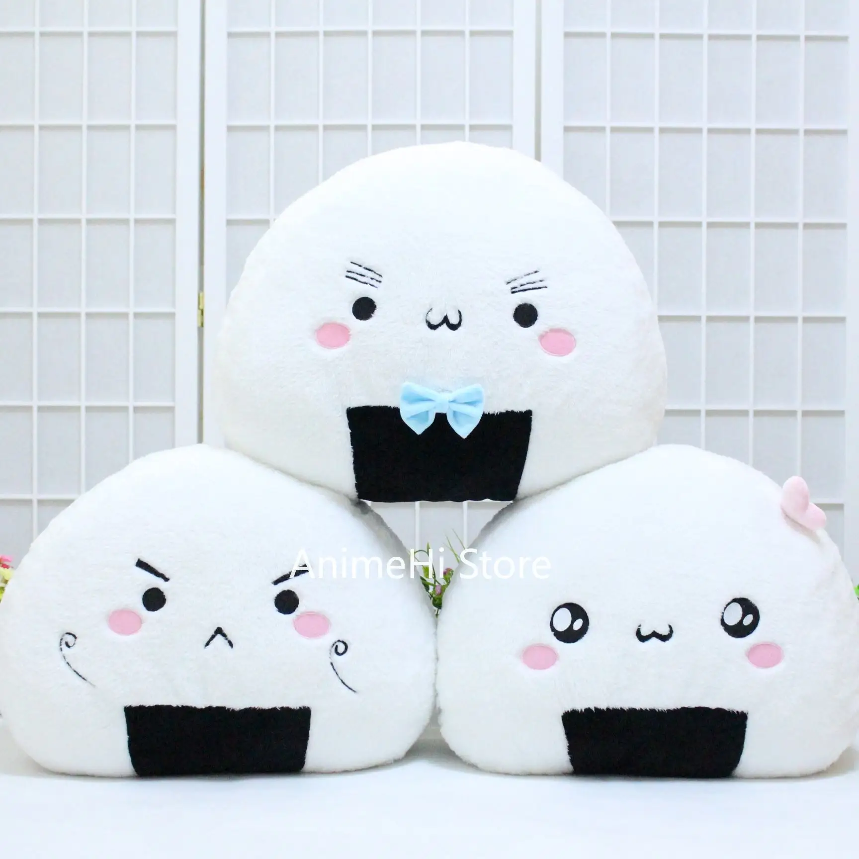 

Anime Japanese Rice Balls Plush Doll Figure Kawaii Soft Sushi Rice Ball Cosplay Stuffed Toy 42cm Filling Pillow for Gift