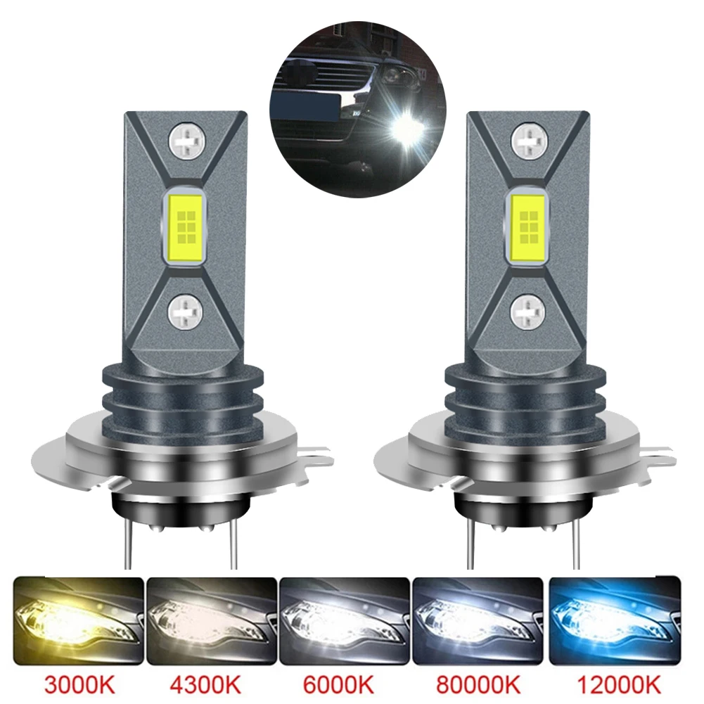 

2Pcs H7 LED Car Front Fog Light H16 H4 H8 H9 H10 HB3 9005 HB4 9006 Car Headlight CSP Bulbs Beam 20000Lm 80W High Power