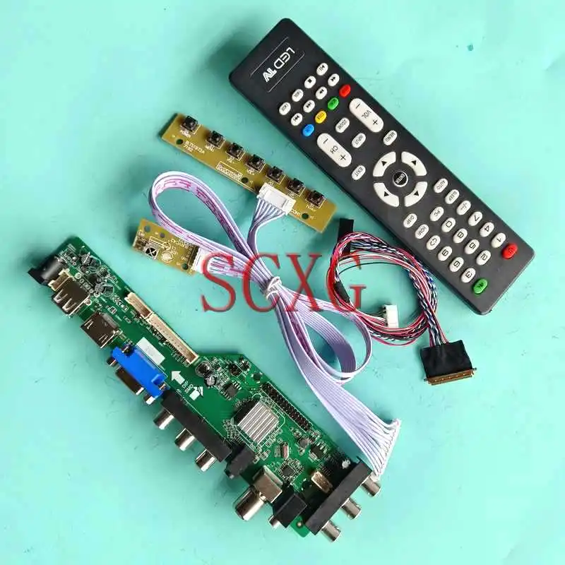 

DVB Digital LCD Panel Controller Board Fit B156HTN01.1 B156HTN02.1 Kit 1920*1080 40 Pin LVDS AV RF USB 15.6" VGA HDMI-Compatible