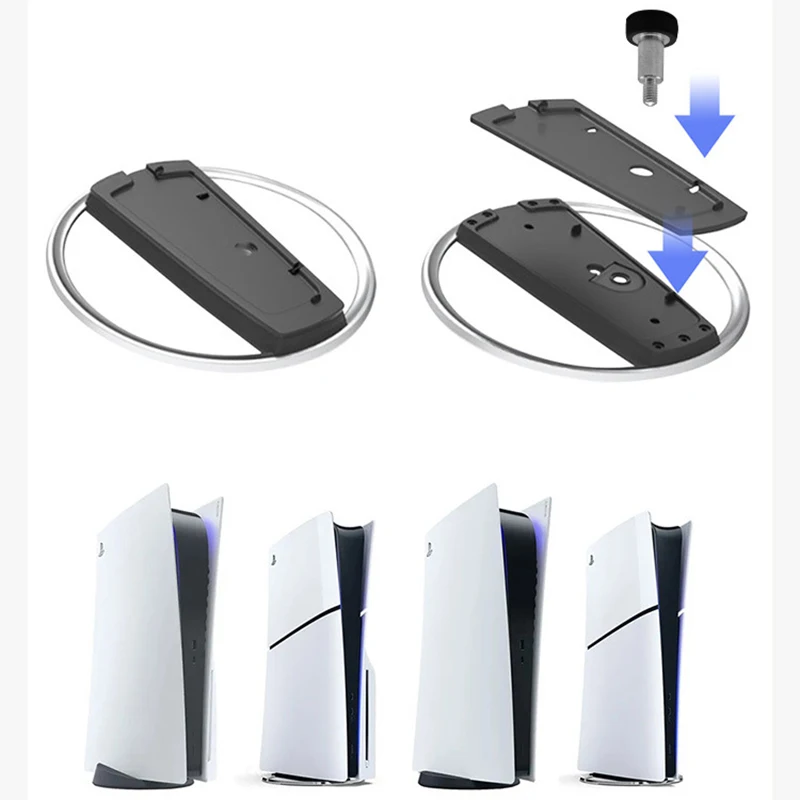 Фото Алюминиевая вертикальная подставка для PS5 Slim Pro, охлаждающая подставка-держатель, нижний кронштейн для Sony PlayStation 5 Slim Pro №1