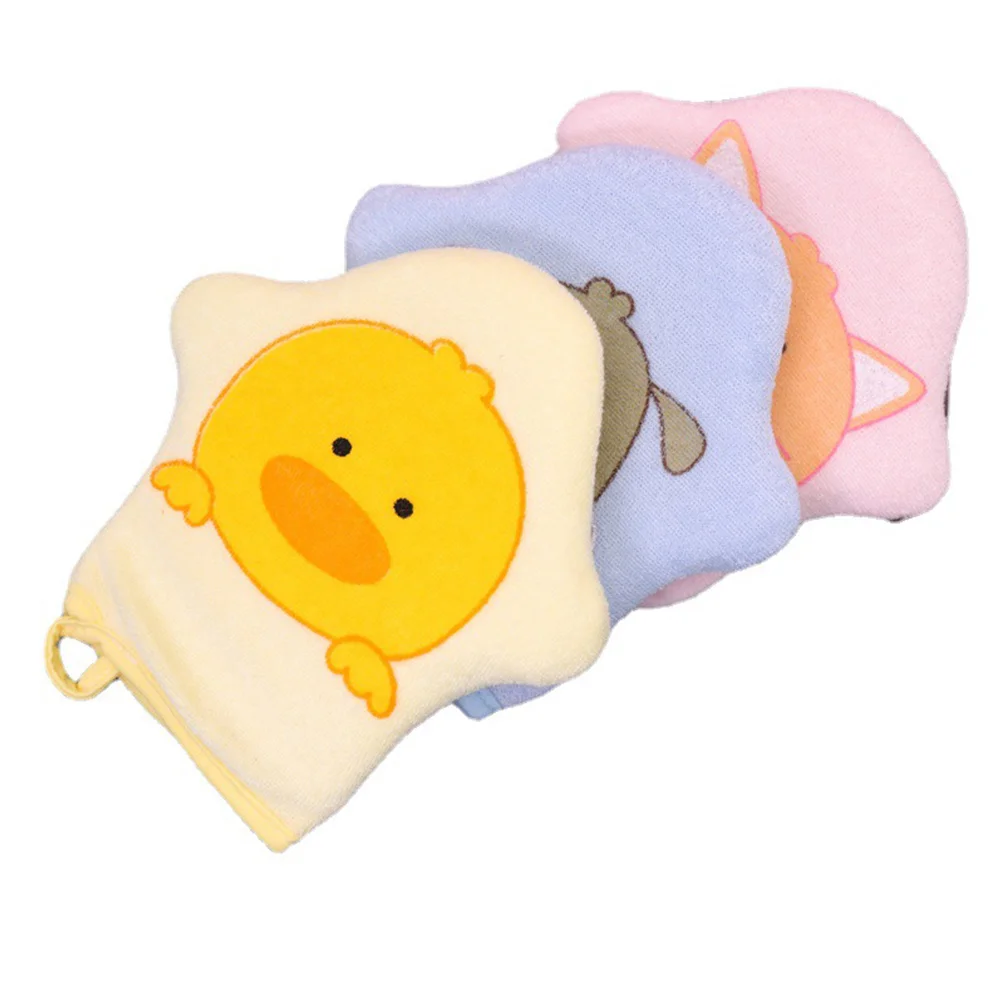 

Bath Wash Mittens Baby Sponge Shower Supplies Newborn Animal Chlidren Mitt Scrubber Cartoon Gloves Soft Infant Glove