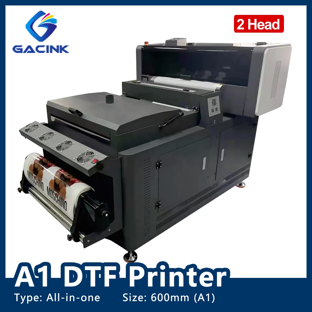 

A1 All-in-one DTF Printer Double Head For XP600 i3200 WF-4720 DTF Direct Transfer to Film Printing T-Shirt Printer 600mm