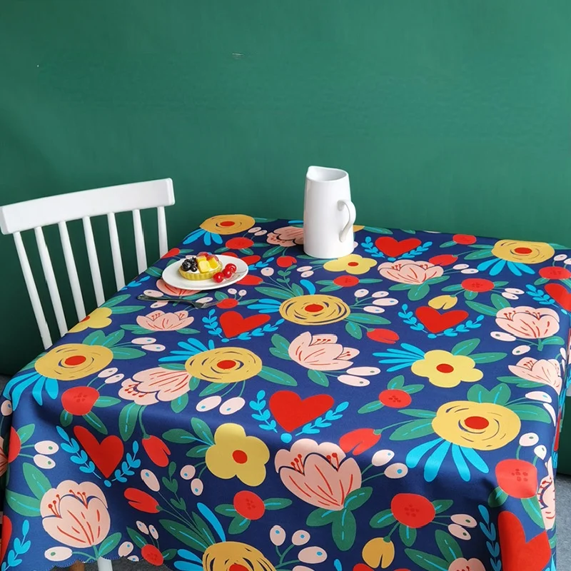 

Small Fresh Fruit Floral Tablecloth Wedding Party Kitchen Dining Table Home Room Desk Decoration Washable Dustproof Tablecloth