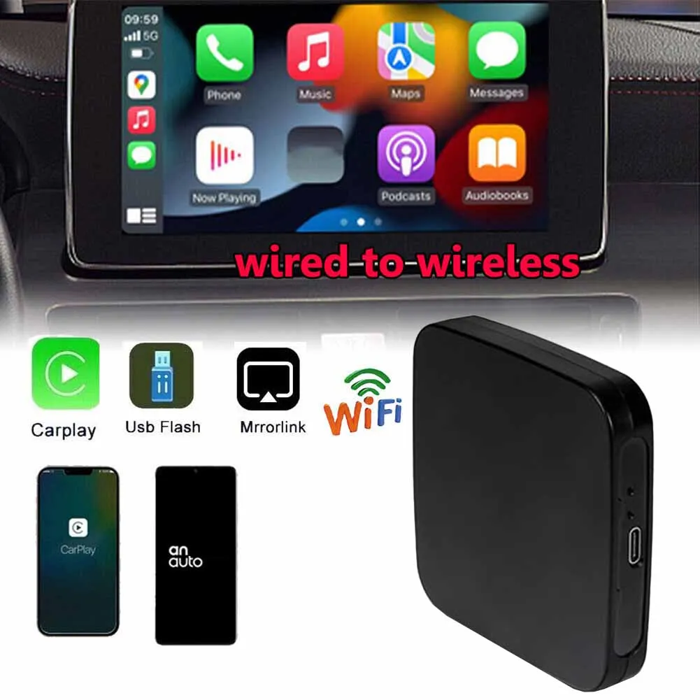 

Wireless Carplay Ai Box AN Auto Box WiFi Adapter For Tesla Model3/Y/S/X Universal Car Navigation Upgrade Wireless Carplay Box