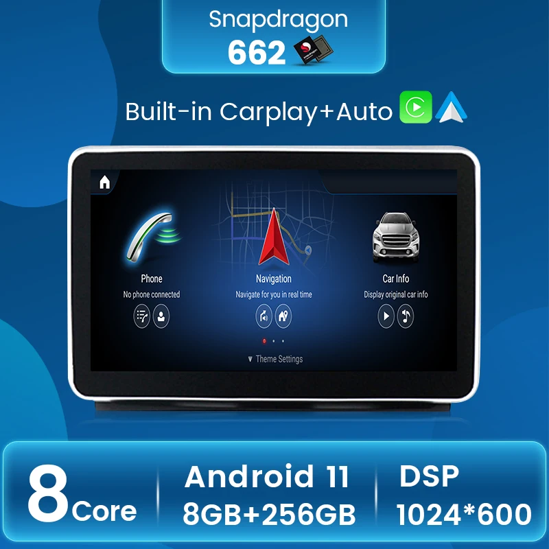

9 дюймов 8 ГБ + 256 ГБ android 11 GPS-навигация автомобильный радиоплеер для Benz ML W166/GL X166 2012-2015 NTG4.5 встроенный carplay DSP