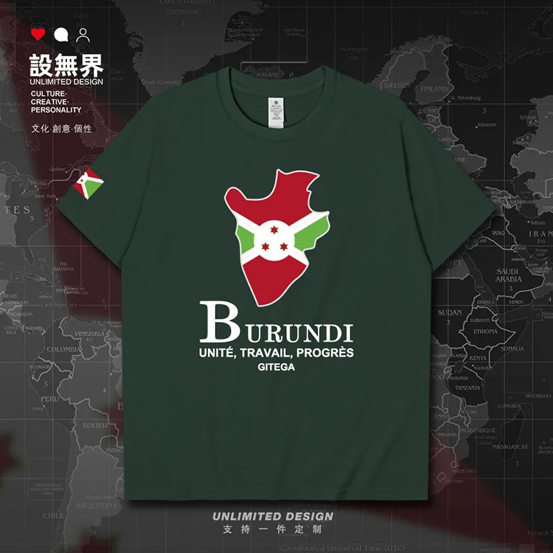 Мужская футболка Burundian BDI Map рубашки для встреч спортивный костюм с короткими