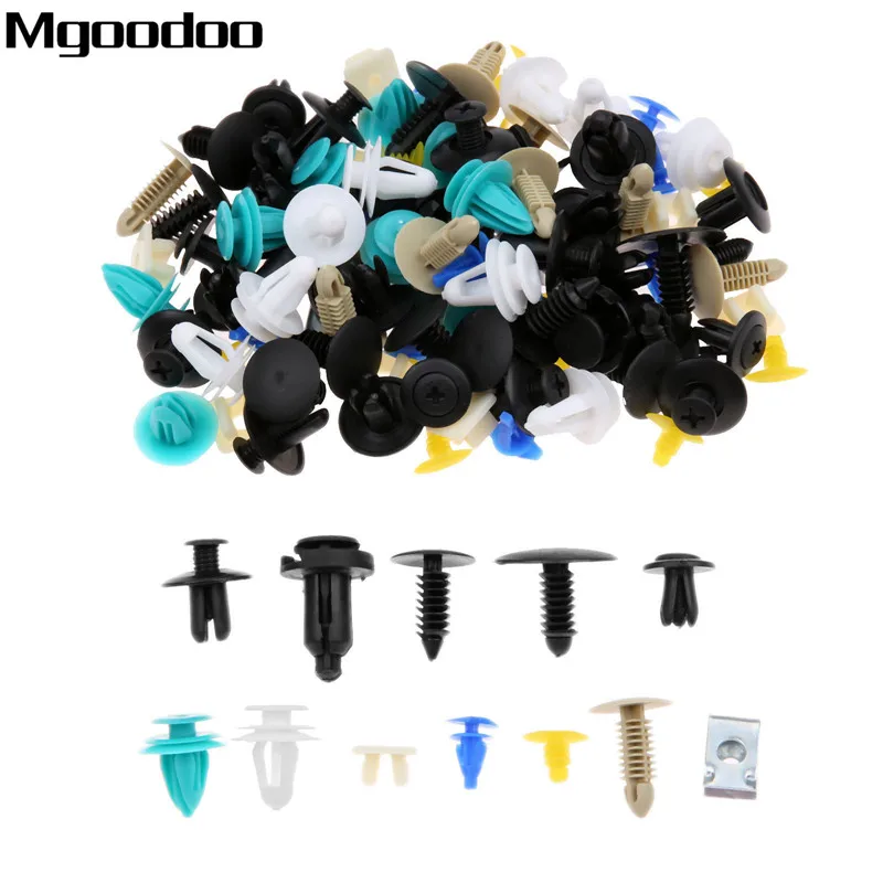 

100Pcs Universal Mixed Fasteners Door Trim Panel Auto Bumper Rivet Car Clips Retainer Push Engine Cover Fender Fastener 12Kinds