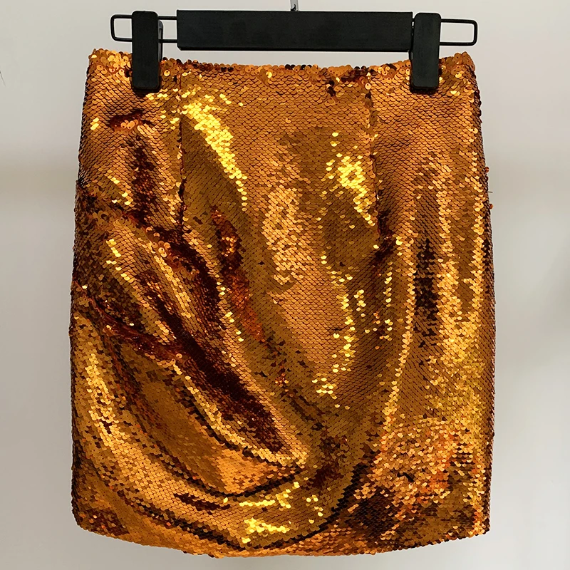 Women's Drape Sparkle Sequined Mini Skirt