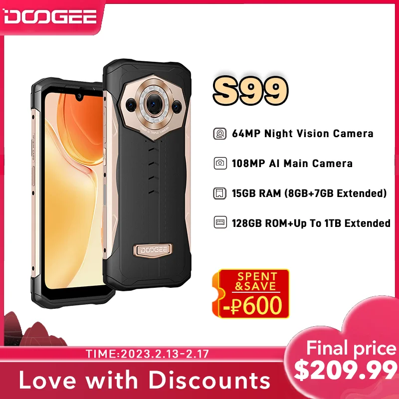[Мировая премьера] DOOGEE S99 Прочный телефон 6 3 дюйма 108 МП основная камера с