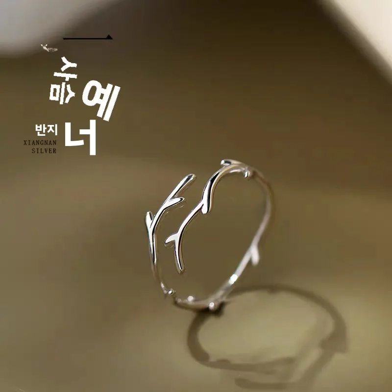 Высококачественное кольцо из стерлингового серебра S925 с полой любовью и оленем